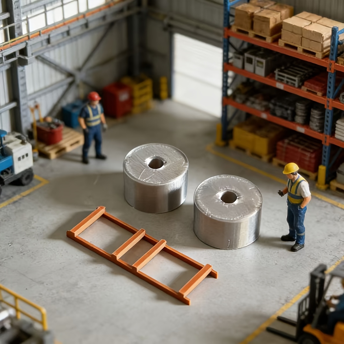 5 Sets HO Scale Steel Coil And Pallet Model Kit Combination